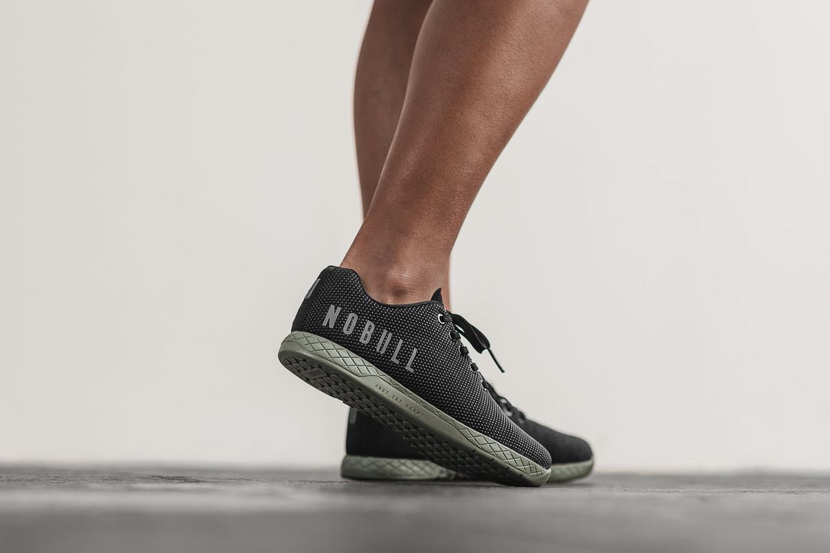 Nobull Superfabric Women's Trainers Black Dark Green | Australia (HX4973)